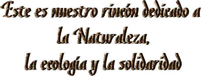 Este es nuestro rinc�n dedicado a
 la Naturaleza,
 la ecolog�a y la solidaridad